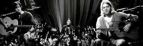 black and white nirvana picture at mtv unplugged